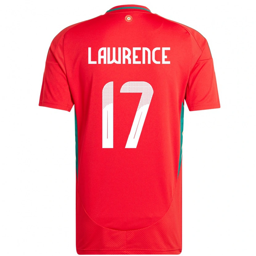 Danxen Homme Maillot Pays De Galles Nadia Lawrence #17 Rouge Tenues Domicile 24-26 T-Shirt