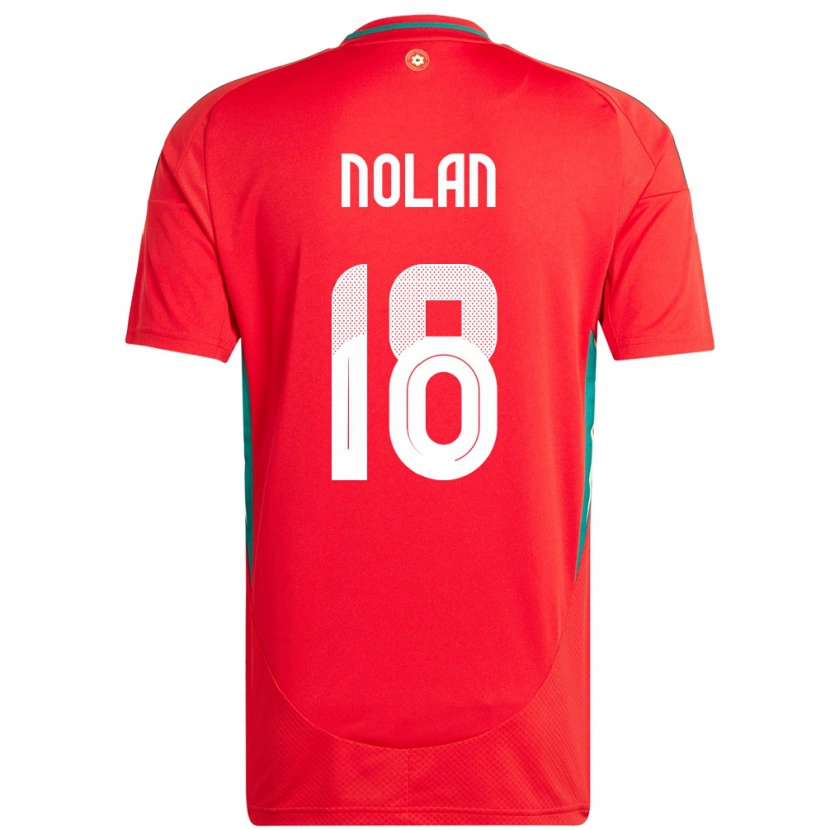 Danxen Homme Maillot Pays De Galles Kylie Nolan #18 Rouge Tenues Domicile 24-26 T-Shirt