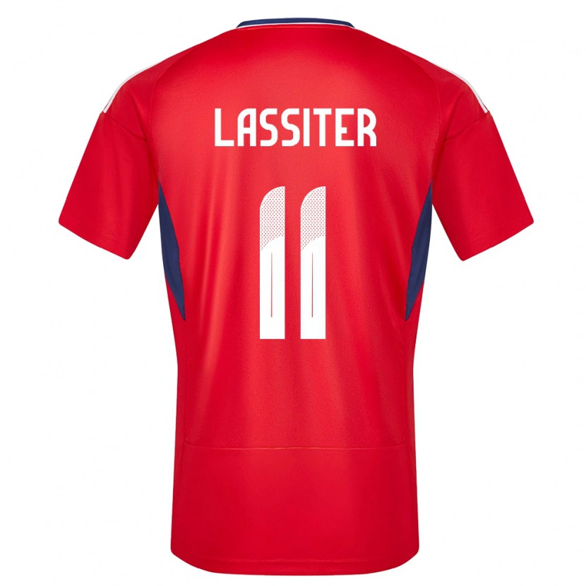 Danxen Homme Maillot Costa Rica Ariel Lassiter #11 Rouge Tenues Domicile 24-26 T-Shirt