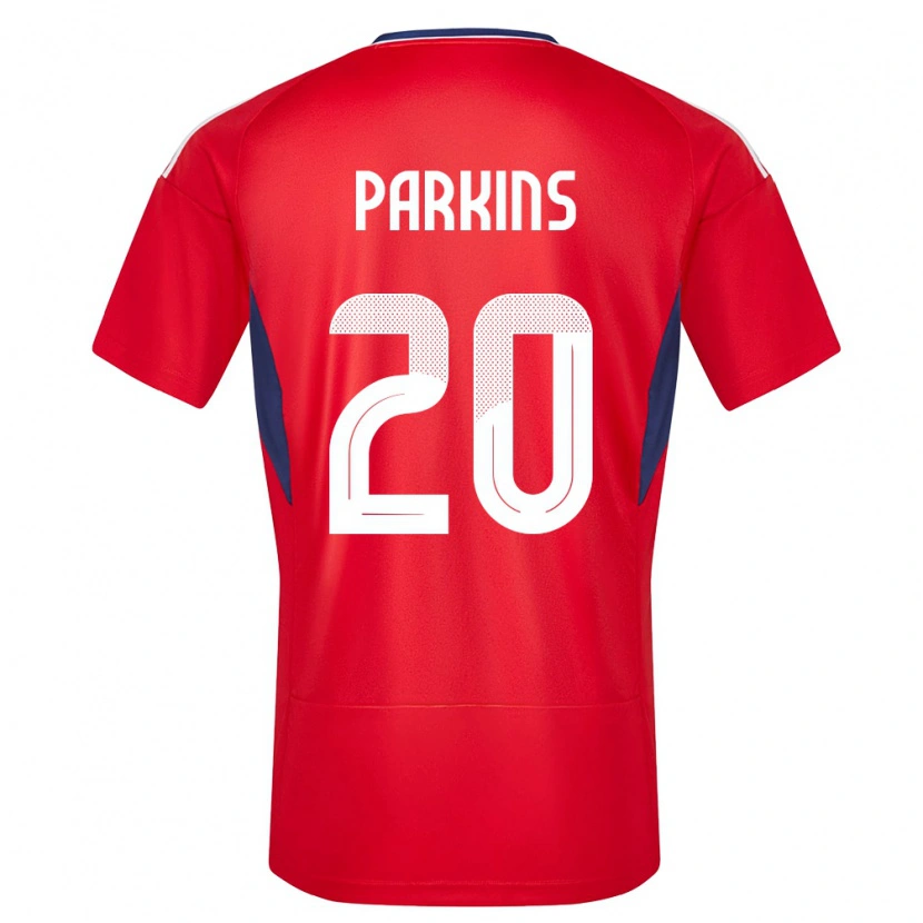 Danxen Homme Maillot Costa Rica Rashir Parkins #20 Rouge Tenues Domicile 24-26 T-Shirt