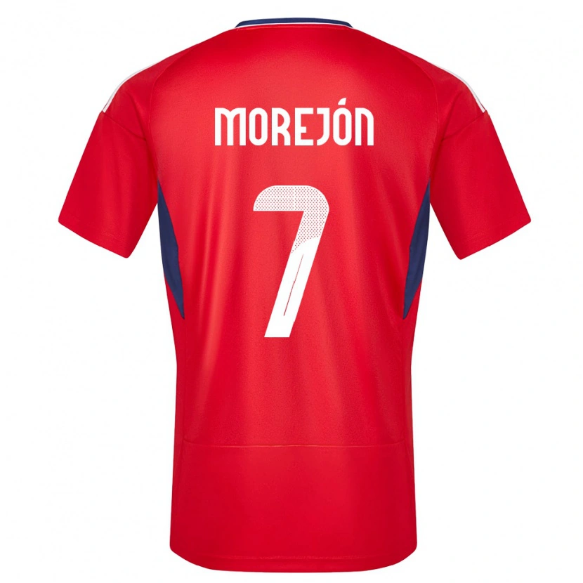 Danxen Homme Maillot Costa Rica Jorge Morejón #7 Rouge Tenues Domicile 24-26 T-Shirt