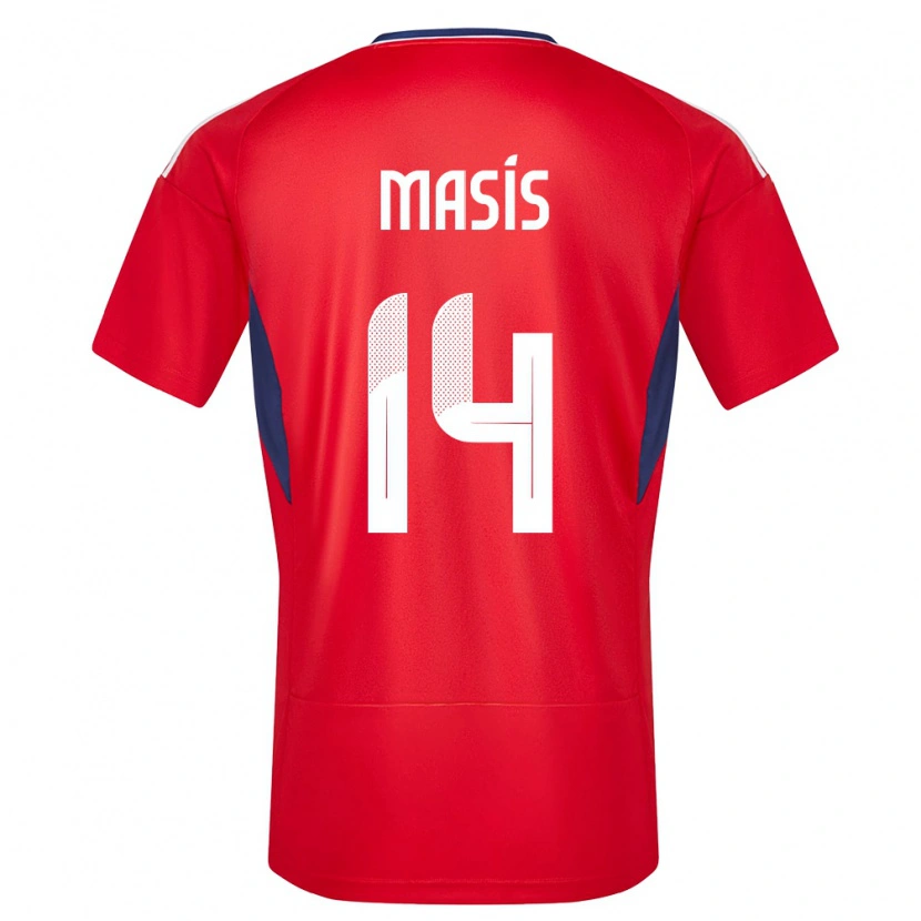 Danxen Homme Maillot Costa Rica Dylan Masís #14 Rouge Tenues Domicile 24-26 T-Shirt