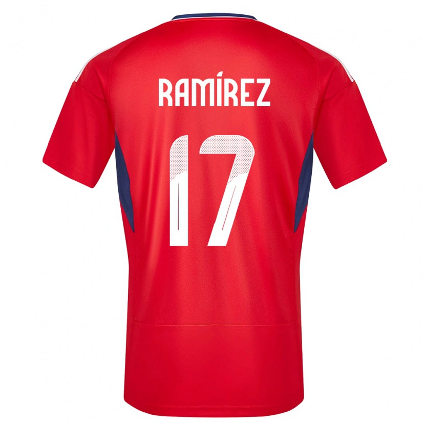 Danxen Homme Maillot Costa Rica Dylan Ramírez #17 Rouge Tenues Domicile 24-26 T-Shirt