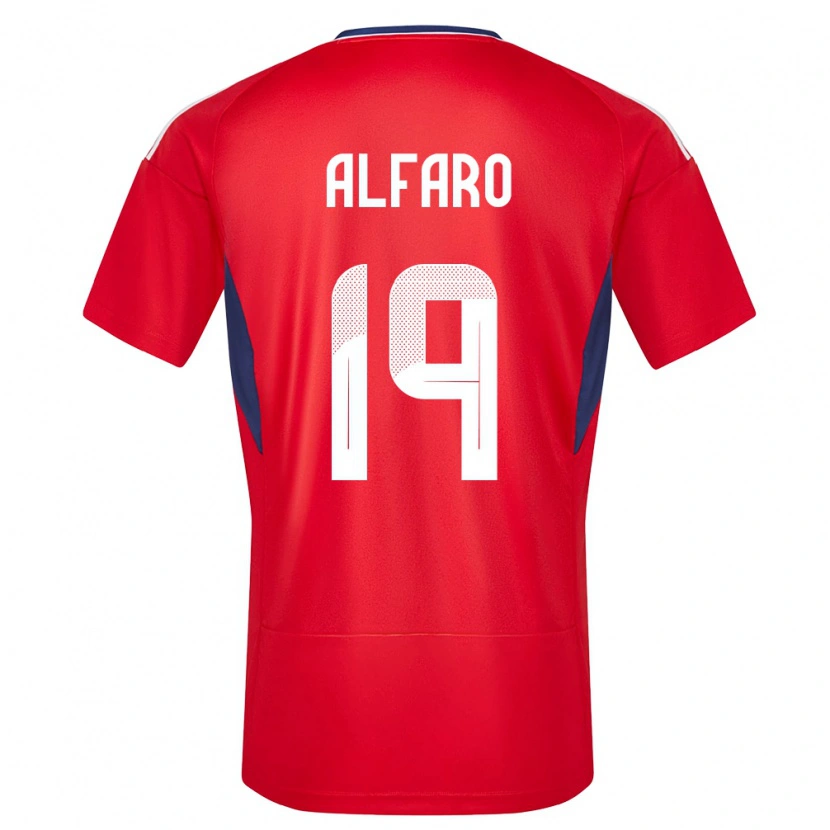Danxen Homme Maillot Costa Rica Leonardo Alfaro #19 Rouge Tenues Domicile 24-26 T-Shirt