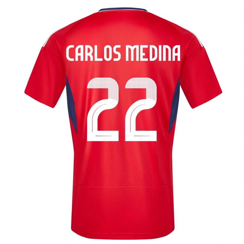 Danxen Homme Maillot Costa Rica Luis Carlos Medina #22 Rouge Tenues Domicile 24-26 T-Shirt
