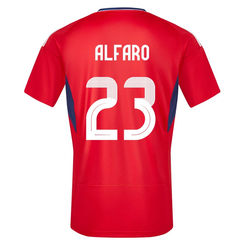 Danxen Homme Maillot Costa Rica Marshall Alfaro #23 Rouge Tenues Domicile 24-26 T-Shirt