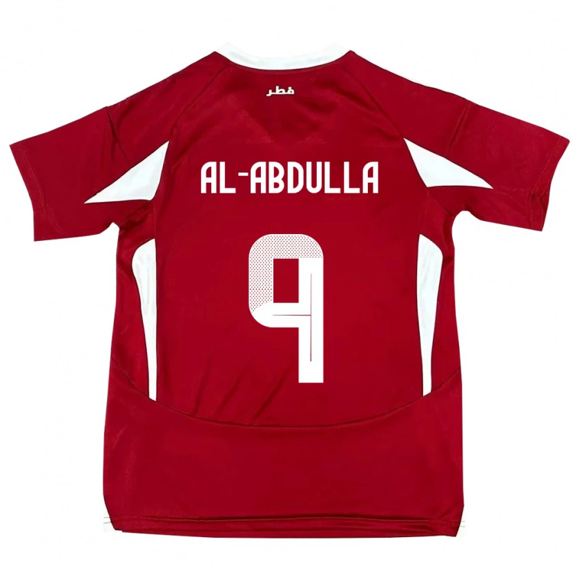 Danxen Homme Maillot Qatar Rashid Al-Abdulla #9 Rouge Tenues Domicile 24-26 T-Shirt