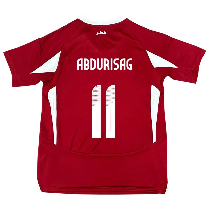 Danxen Homme Maillot Qatar Yusuf Abdurisag #11 Rouge Tenues Domicile 24-26 T-Shirt