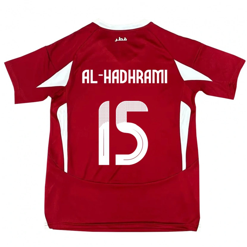 Danxen Homme Maillot Qatar Naif Al-Hadhrami #15 Rouge Tenues Domicile 24-26 T-Shirt