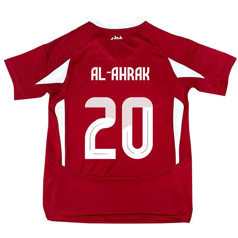 Danxen Homme Maillot Qatar Abdullah Al-Ahrak #20 Rouge Tenues Domicile 24-26 T-Shirt