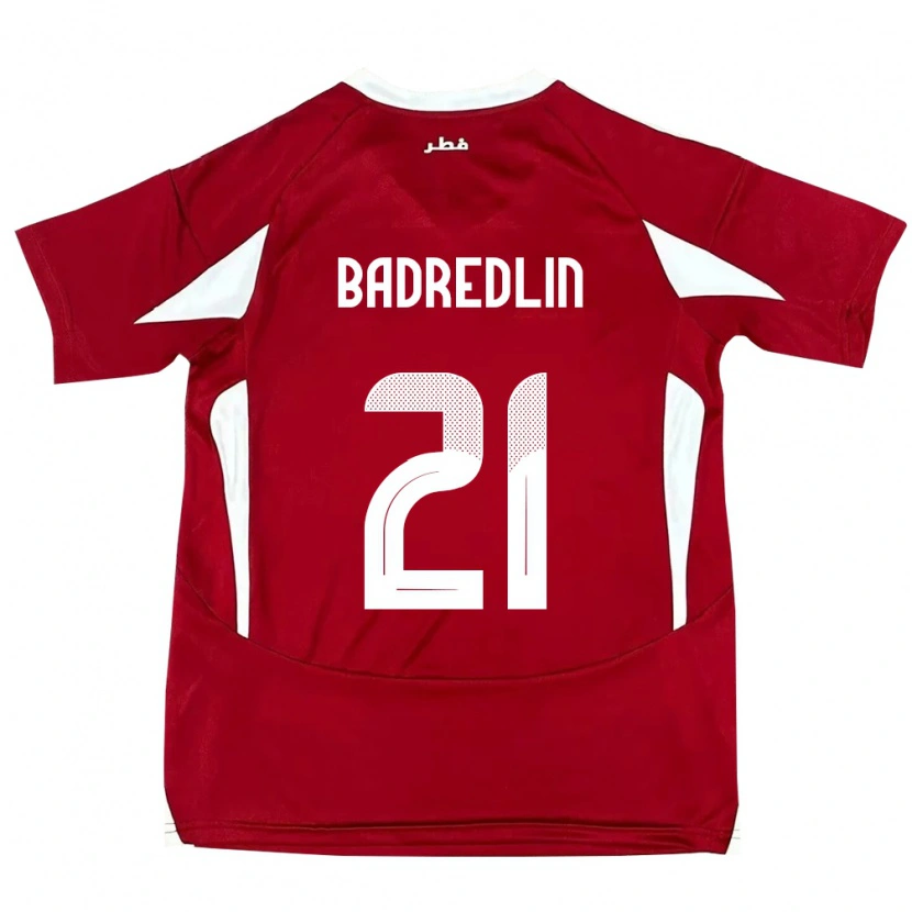 Danxen Homme Maillot Qatar Marwan Badredlin #21 Rouge Tenues Domicile 24-26 T-Shirt