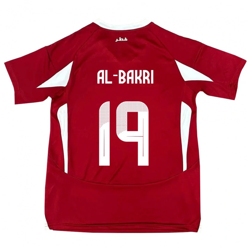 Danxen Homme Maillot Qatar Abdulaziz Al-Bakri #19 Rouge Tenues Domicile 24-26 T-Shirt