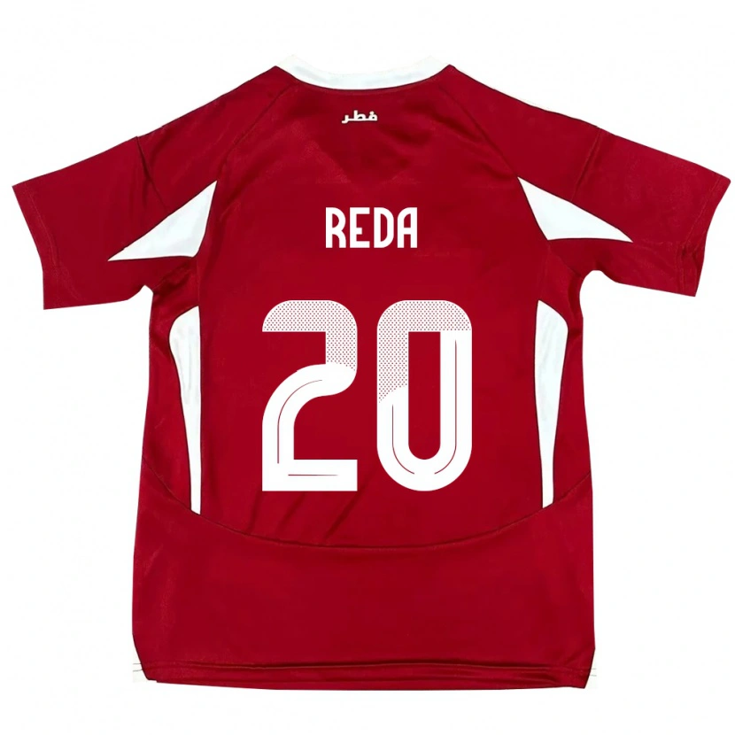 Danxen Homme Maillot Qatar Salem Reda #20 Rouge Tenues Domicile 24-26 T-Shirt