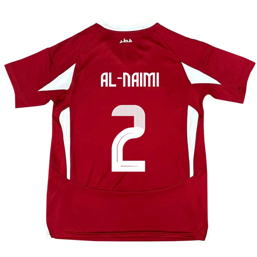 Danxen Homme Maillot Qatar Amna Al Naimi #2 Rouge Tenues Domicile 24-26 T-Shirt