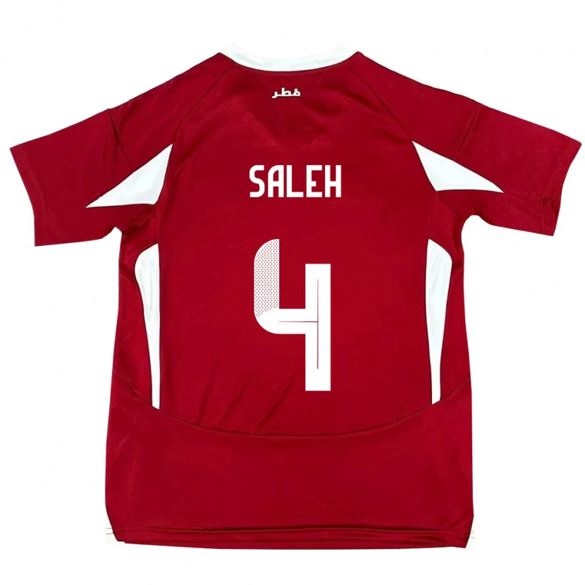 Danxen Homme Maillot Qatar Hagar Saleh #4 Rouge Tenues Domicile 24-26 T-Shirt
