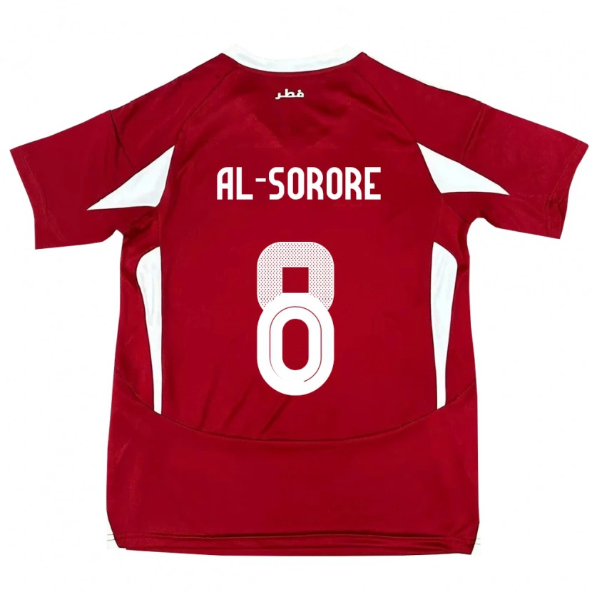 Danxen Homme Maillot Qatar Asma Al Sorore #8 Rouge Tenues Domicile 24-26 T-Shirt