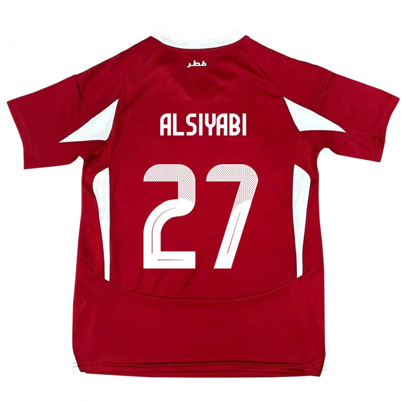 Danxen Homme Maillot Qatar Nasra Alsiyabi #27 Rouge Tenues Domicile 24-26 T-Shirt