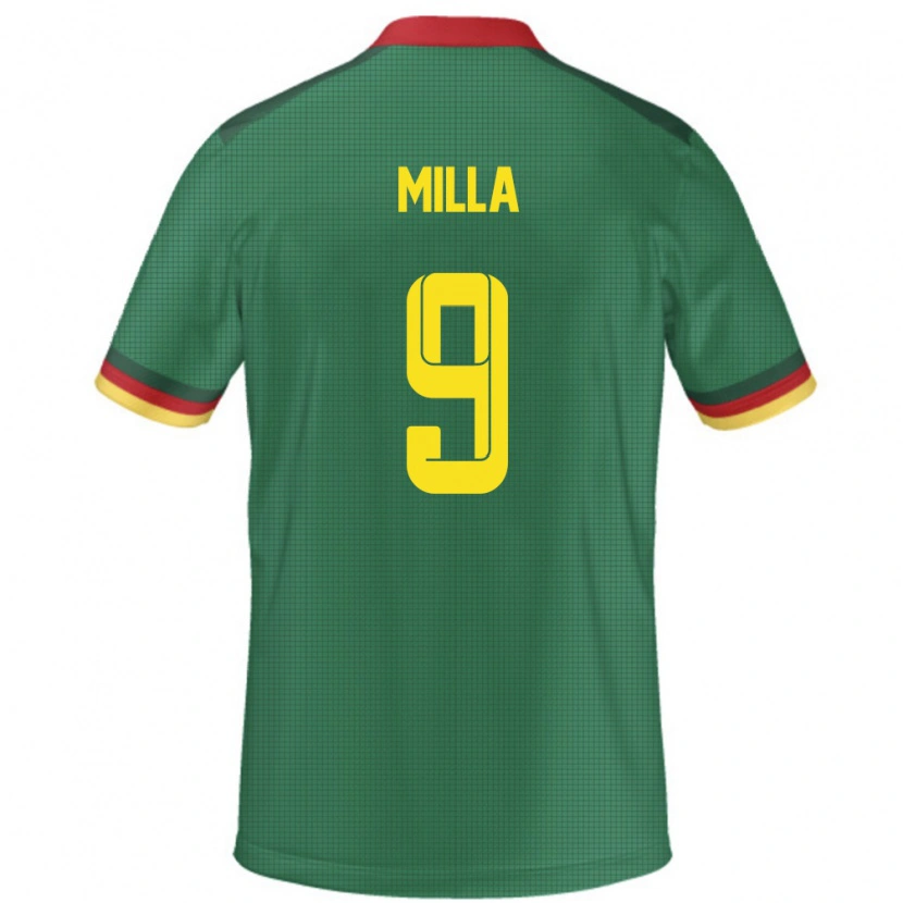 Danxen Homme Maillot Cameroun Kevin-Prince Milla #9 Vert Tenues Domicile 24-26 T-Shirt