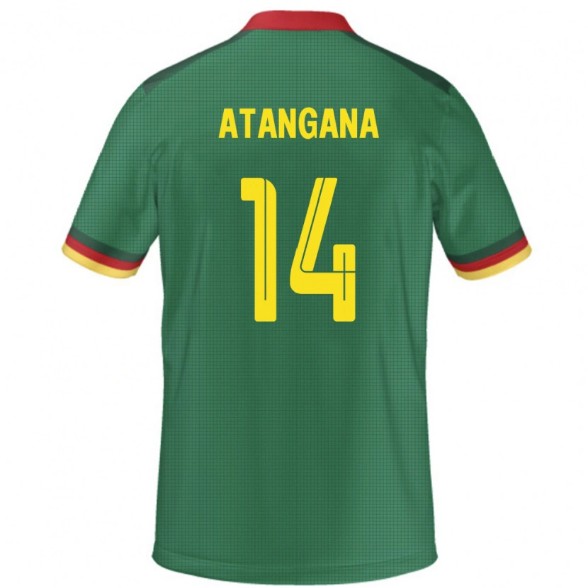 Danxen Homme Maillot Cameroun Joseph Atangana #14 Vert Tenues Domicile 24-26 T-Shirt