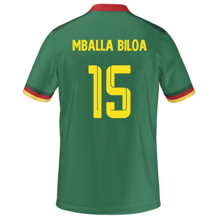 Danxen Homme Maillot Cameroun Jules Victor Mballa Biloa #15 Vert Tenues Domicile 24-26 T-Shirt