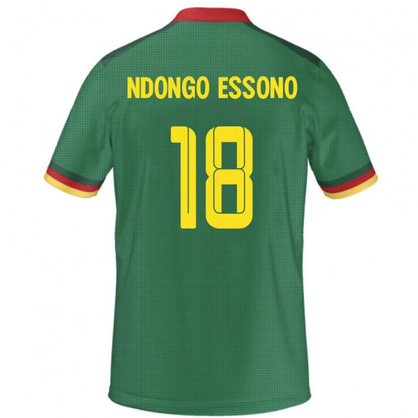 Danxen Homme Maillot Cameroun Rodrigue Dipanda Ndongo Essono #18 Vert Tenues Domicile 24-26 T-Shirt