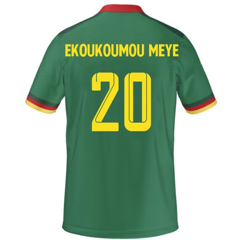 Danxen Homme Maillot Cameroun Ivan Donald Ekoukoumou Meye #20 Vert Tenues Domicile 24-26 T-Shirt