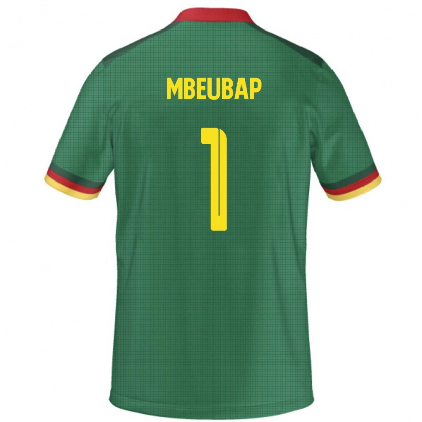 Danxen Homme Maillot Cameroun Jacques Mbeubap #1 Vert Tenues Domicile 24-26 T-Shirt