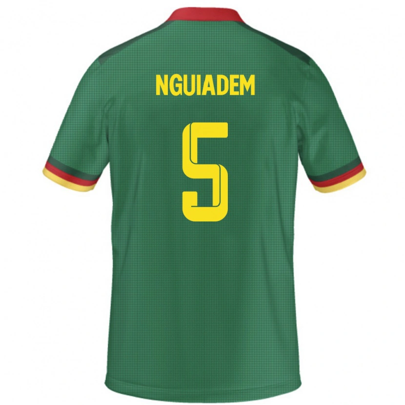 Danxen Homme Maillot Cameroun Annecy Nguiadem #5 Vert Tenues Domicile 24-26 T-Shirt