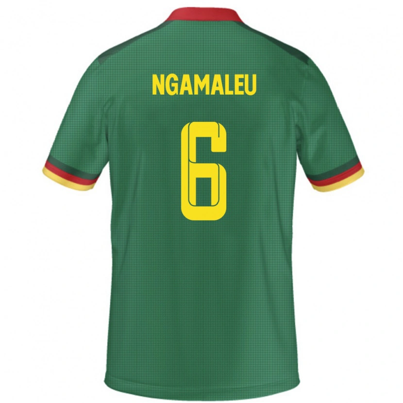 Danxen Homme Maillot Cameroun Nicolas Ngamaleu #6 Vert Tenues Domicile 24-26 T-Shirt