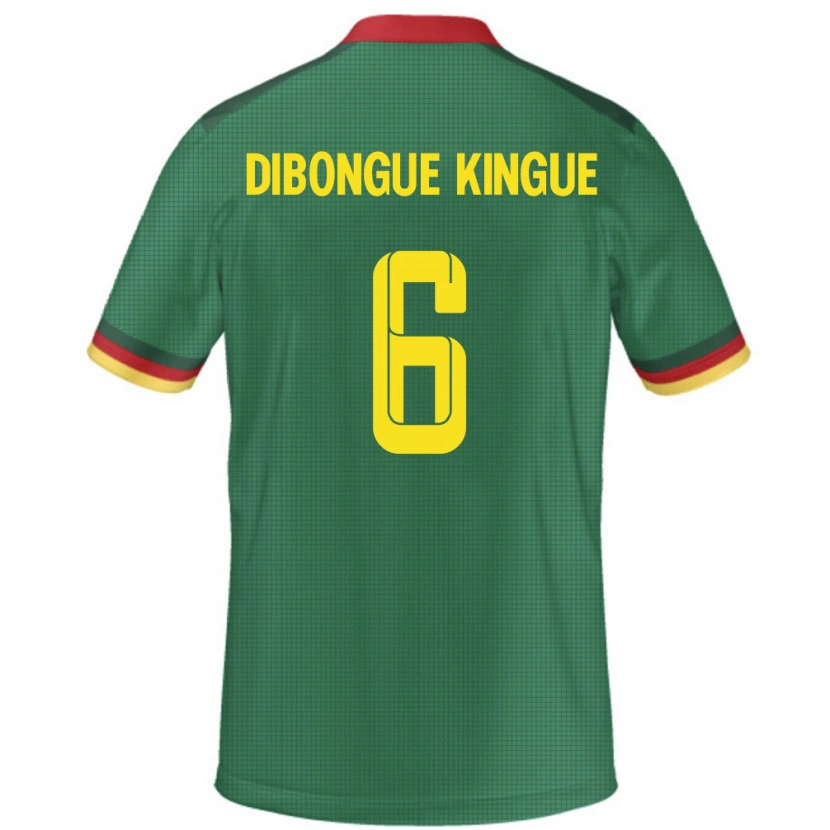 Danxen Homme Maillot Cameroun Gael Dibongue Kingue #6 Vert Tenues Domicile 24-26 T-Shirt