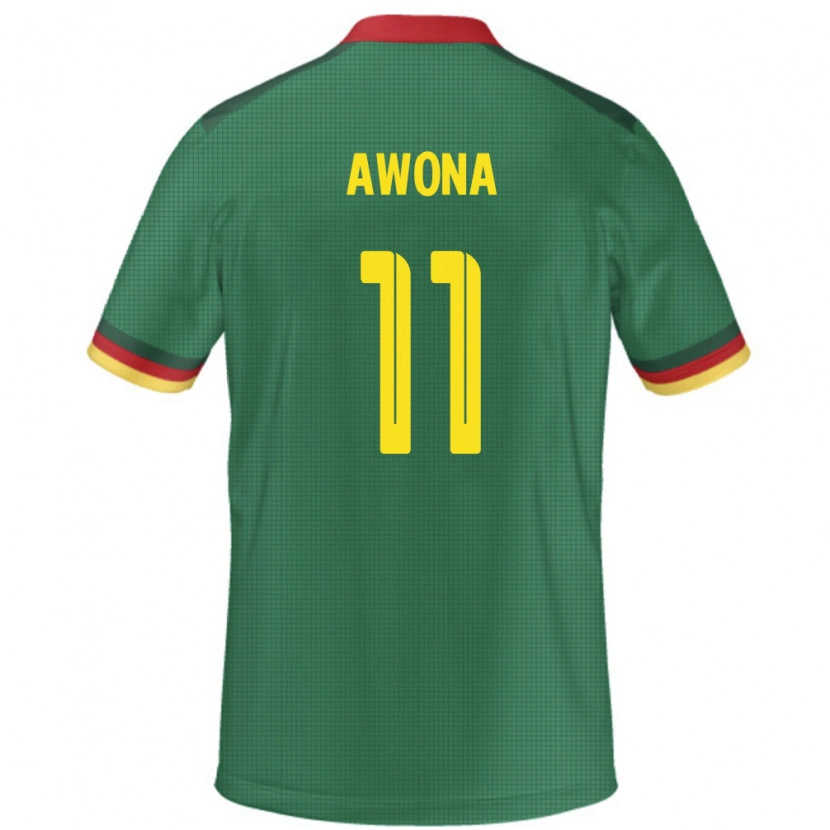 Danxen Homme Maillot Cameroun Aurelle Awona #11 Vert Tenues Domicile 24-26 T-Shirt