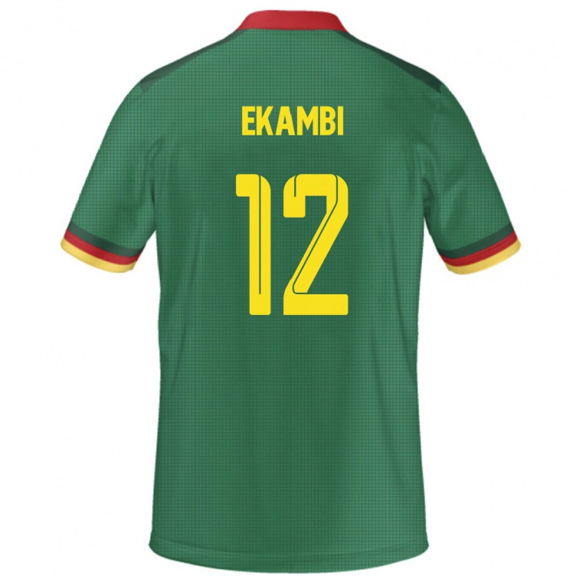 Danxen Homme Maillot Cameroun Karl Toko Ekambi #12 Vert Tenues Domicile 24-26 T-Shirt