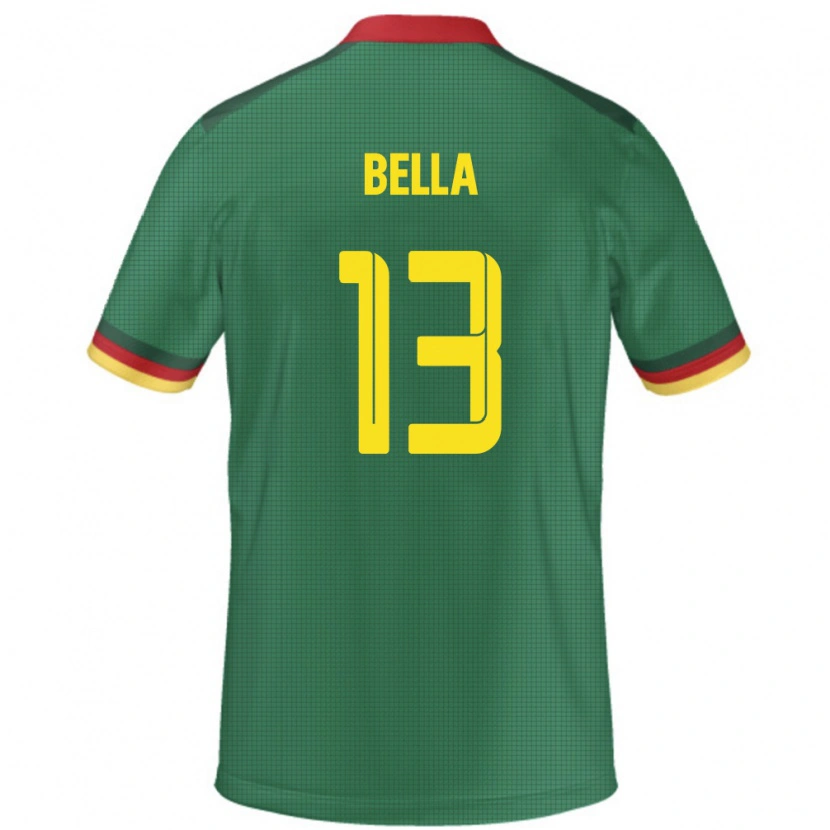 Danxen Homme Maillot Cameroun Rose Bella #13 Vert Tenues Domicile 24-26 T-Shirt