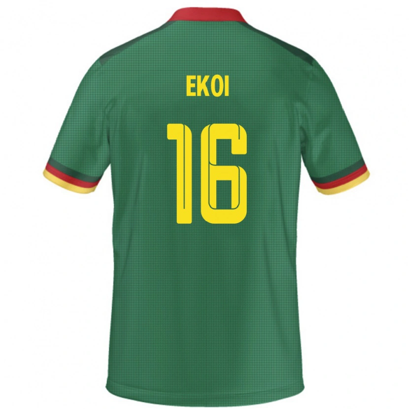 Danxen Homme Maillot Cameroun Manfred Ekoi #16 Vert Tenues Domicile 24-26 T-Shirt