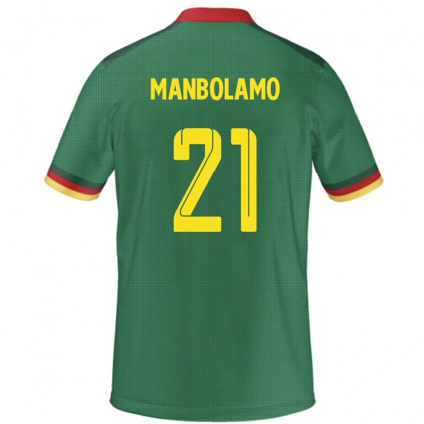 Danxen Homme Maillot Cameroun Eliane Manbolamo #21 Vert Tenues Domicile 24-26 T-Shirt
