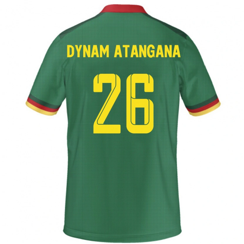 Danxen Homme Maillot Cameroun Marc Dynam Atangana #26 Vert Tenues Domicile 24-26 T-Shirt