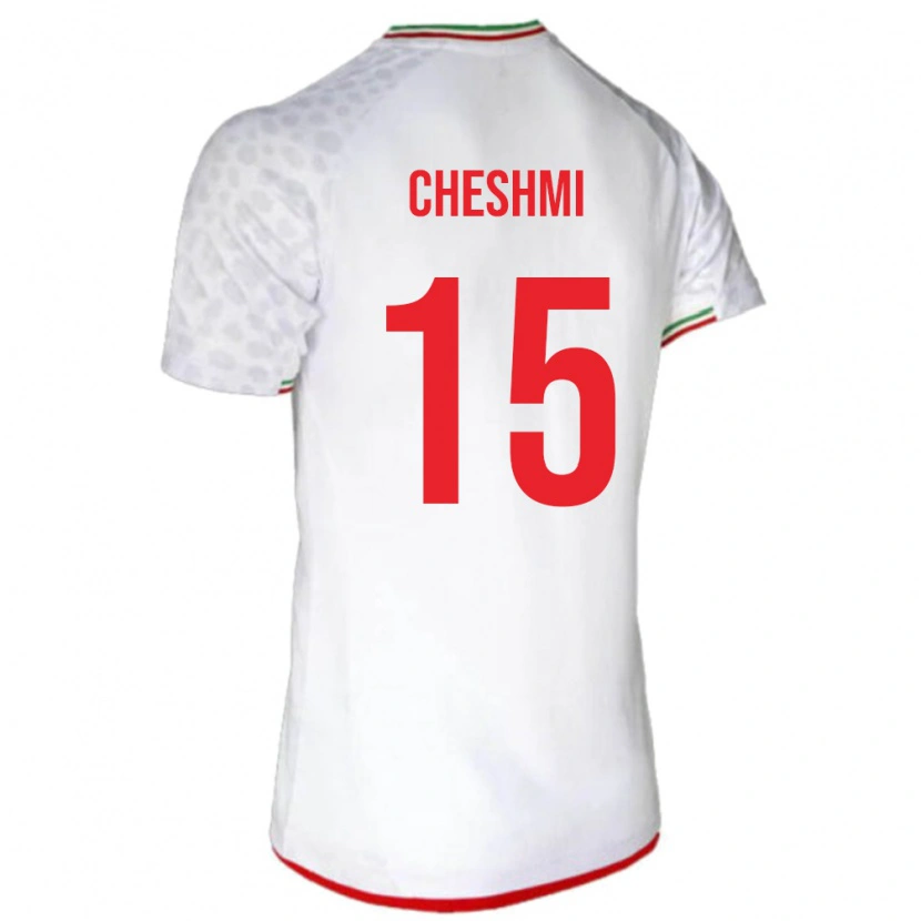 Danxen Homme Maillot Iran Roozbeh Cheshmi #15 Blanc Tenues Domicile 24-26 T-Shirt