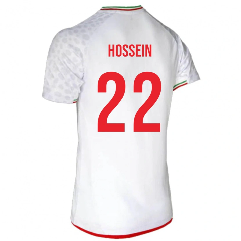 Danxen Homme Maillot Iran Hossein Hosseini #22 Blanc Tenues Domicile 24-26 T-Shirt