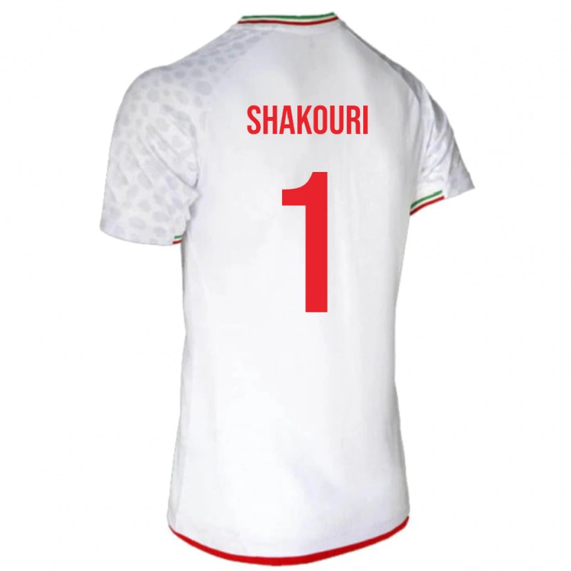 Danxen Homme Maillot Iran Arsha Shakouri #1 Blanc Tenues Domicile 24-26 T-Shirt