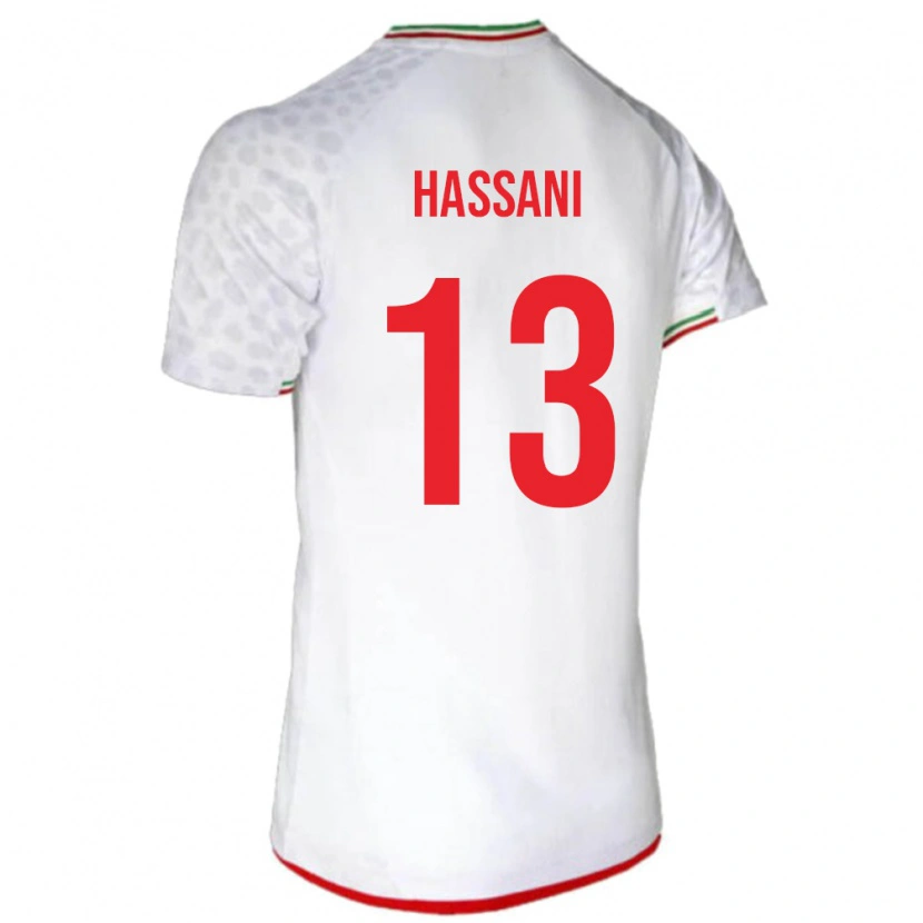 Danxen Homme Maillot Iran Ali Hassani #13 Blanc Tenues Domicile 24-26 T-Shirt