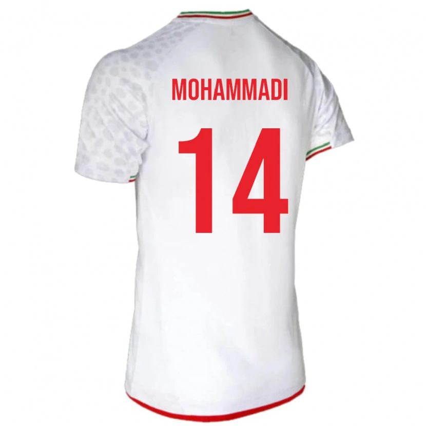 Danxen Homme Maillot Iran Abolfazl Mohammadi #14 Blanc Tenues Domicile 24-26 T-Shirt