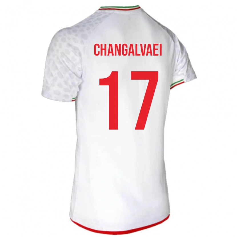 Danxen Homme Maillot Iran Amirreza Changalvaei #17 Blanc Tenues Domicile 24-26 T-Shirt