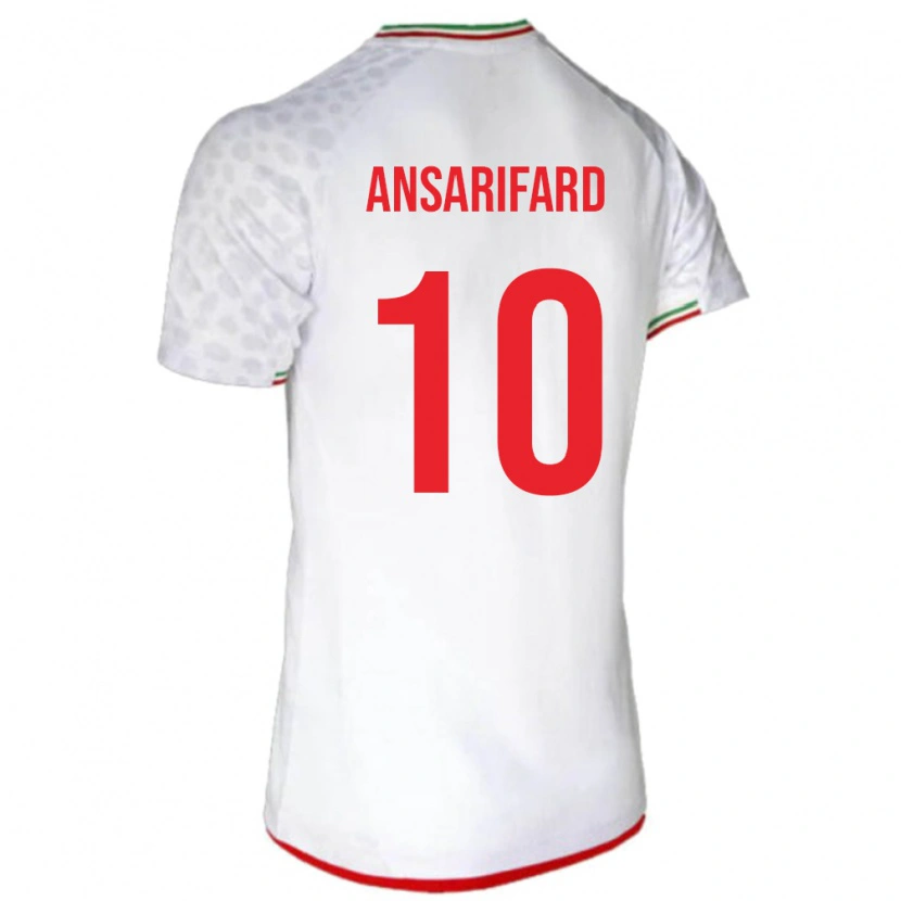 Danxen Homme Maillot Iran Karim Ansarifard #10 Blanc Tenues Domicile 24-26 T-Shirt