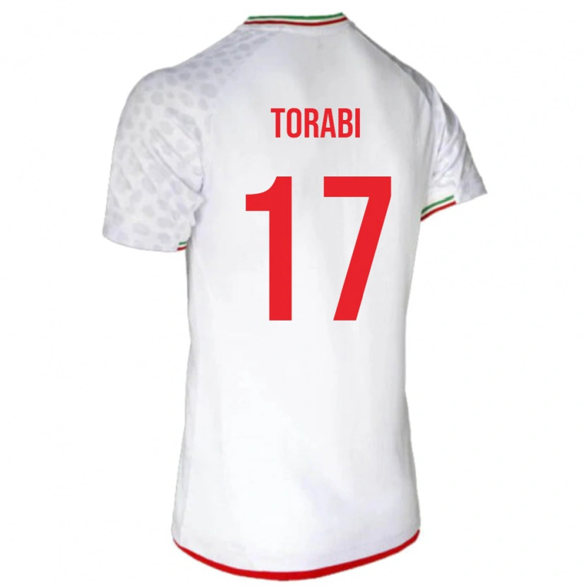 Danxen Homme Maillot Iran Mehdi Torabi #17 Blanc Tenues Domicile 24-26 T-Shirt