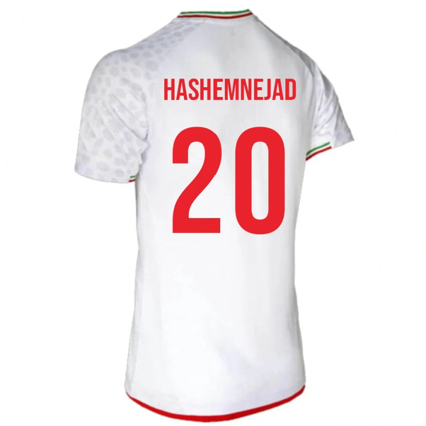 Danxen Homme Maillot Iran Mehdi Hashemnejad #20 Blanc Tenues Domicile 24-26 T-Shirt