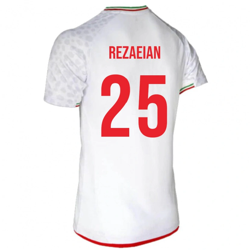 Danxen Homme Maillot Iran Ramin Rezaeian #25 Blanc Tenues Domicile 24-26 T-Shirt