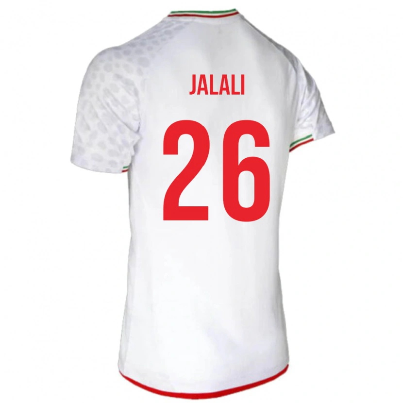 Danxen Homme Maillot Iran Abolfazl Jalali #26 Blanc Tenues Domicile 24-26 T-Shirt