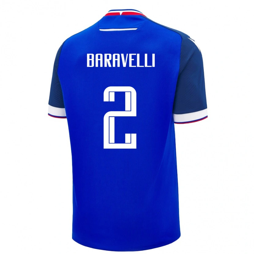 Danxen Homme Maillot Slovaquie Rocco Baravelli #2 Bleu Tenues Domicile 24-26 T-Shirt