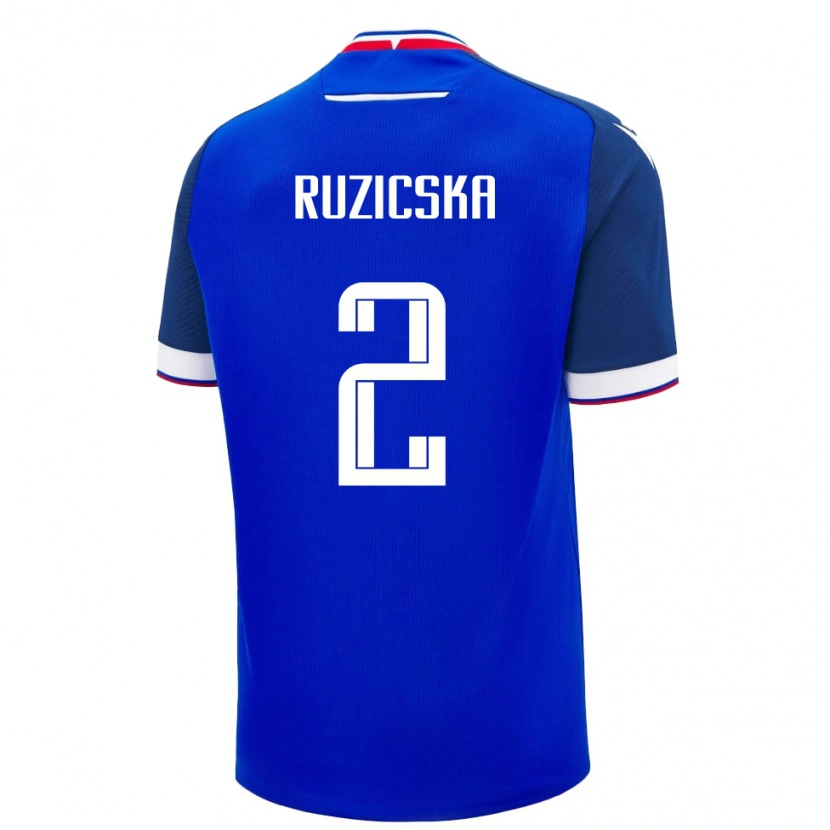 Danxen Homme Maillot Slovaquie Dominik Ruzicska #2 Bleu Tenues Domicile 24-26 T-Shirt