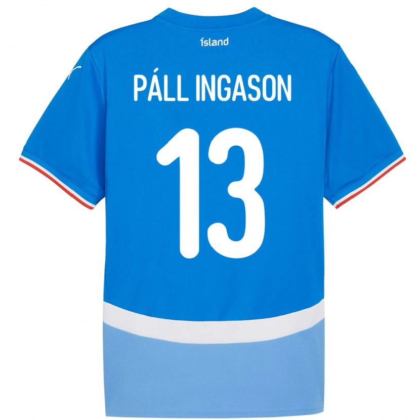 Danxen Homme Maillot Islande Sverrir Páll Ingason #13 Bleu Tenues Domicile 24-26 T-Shirt